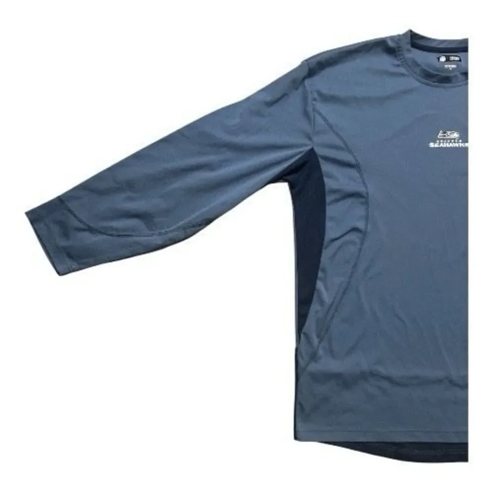 Seattle Seahawks NFL Team Apparel Men Blue Long Sleeve Size XL Stretch Crewneck